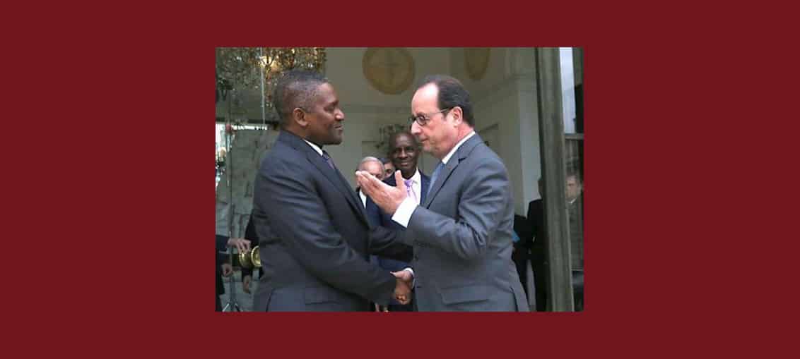 François Hollande reçoit Aliko Dangote et une dizaine d’autres patrons africains